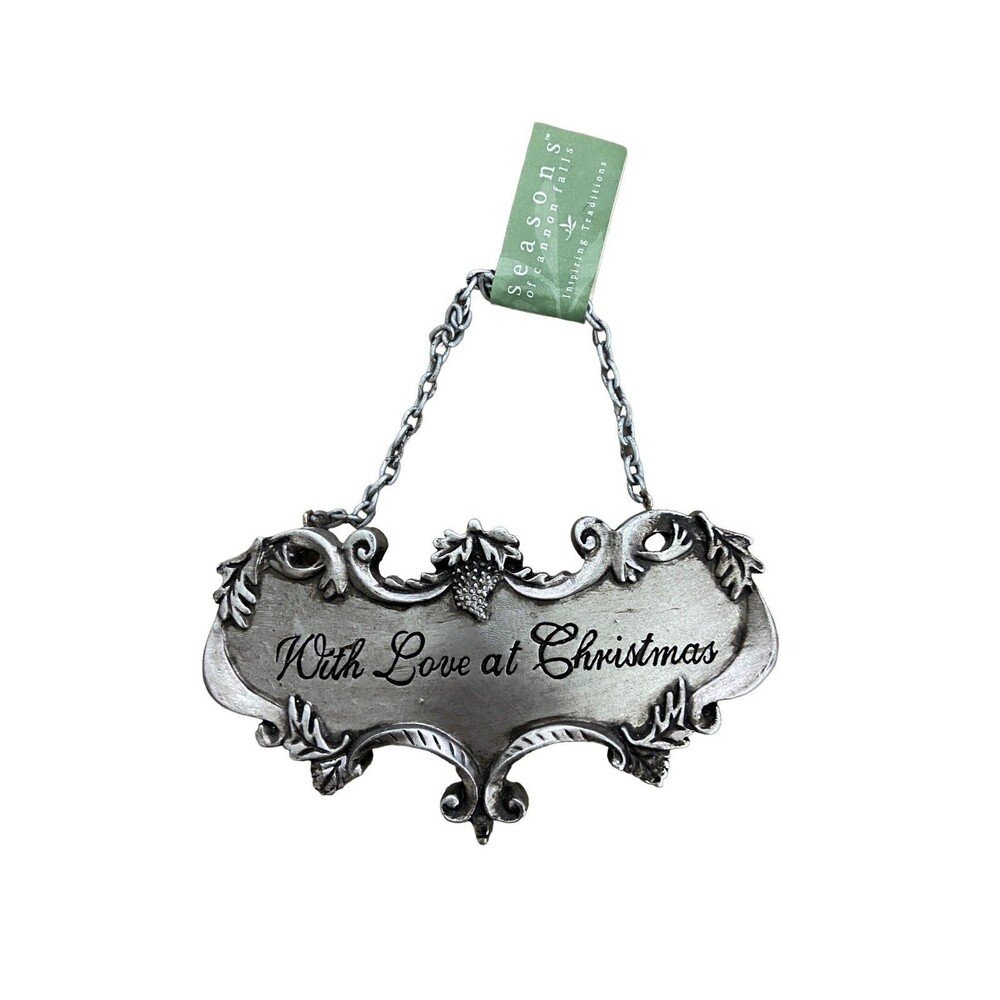 VTG Seasons of Canon Falls Wine Bottle Marker Ornament 4.5 inch NWT